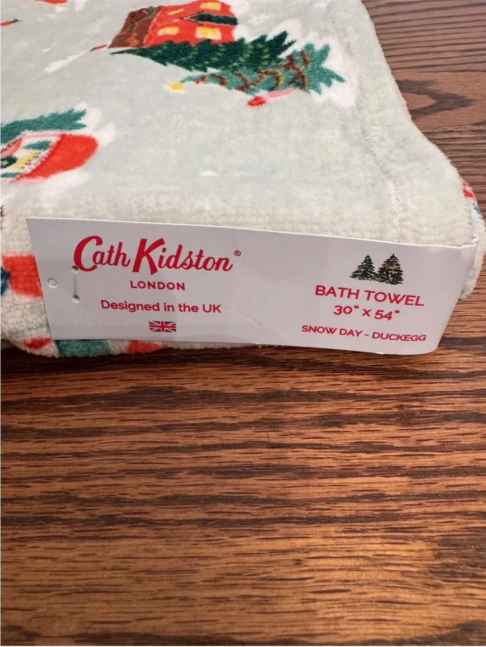 Cath Kidston London Snow Day Towel Set – 2 Bath & 2 Hand Towels Christmas Cotton